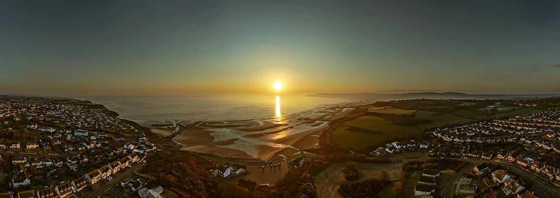 A spring sunrise looking out over Benllech Bay.